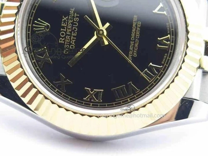Roman YG Maker Black On Bracelet Edition A2813 BP Best 41mm DateJust SS Jubilee Dial II 0521